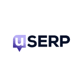 Logo featuring a lowercase "u" inside a speech bubble, followed by the letters "SERP" in black. The speech bubble transitions from purple to white against a white background, ideal for Clio websites seeking modern design elements. - Clio Websites | Top Canadian Web Design Company