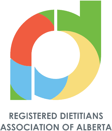 Stylized lowercase “rd” logo in red, green, yellow, and blue above the text “REGISTERED DIETITIANS ASSOCIATION OF ALBERTA” in gray capital letters—an ideal emblem for a professional Membership Website. - Clio Websites | Top Canadian Web Design Company